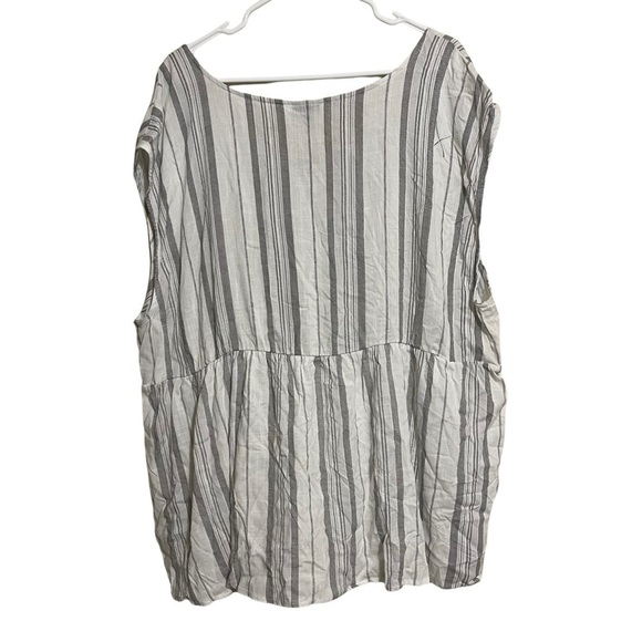 Torrid NWT Striped Peplum Rayon Slub Dolman Top Blouse White Gray Plus Size 3X - Picture 5 of 6